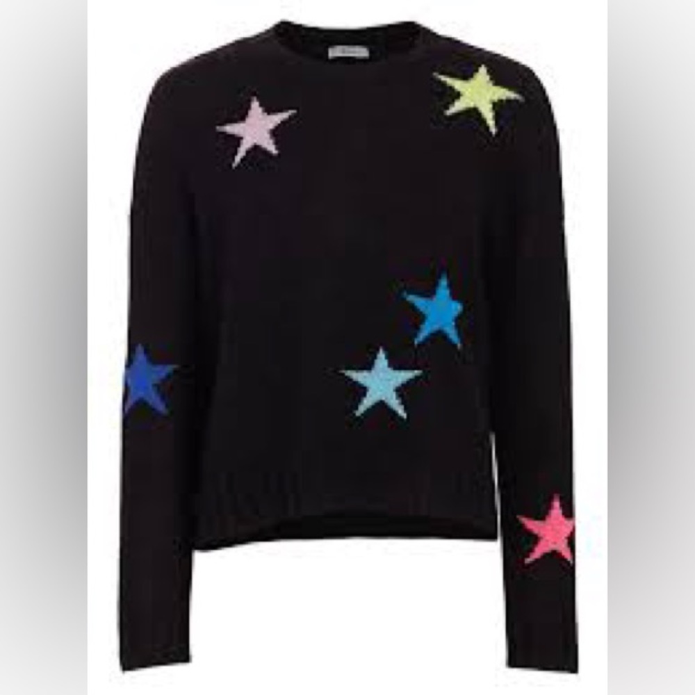 Rails Presley Stars Sweater Womens XS 90% wool 10% cashmere - Black Cosmo